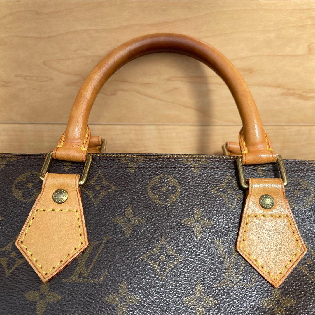 南京錠 鍵付き ルイヴィトン バッグ スピーディ 30 モノグラム ブラウン
