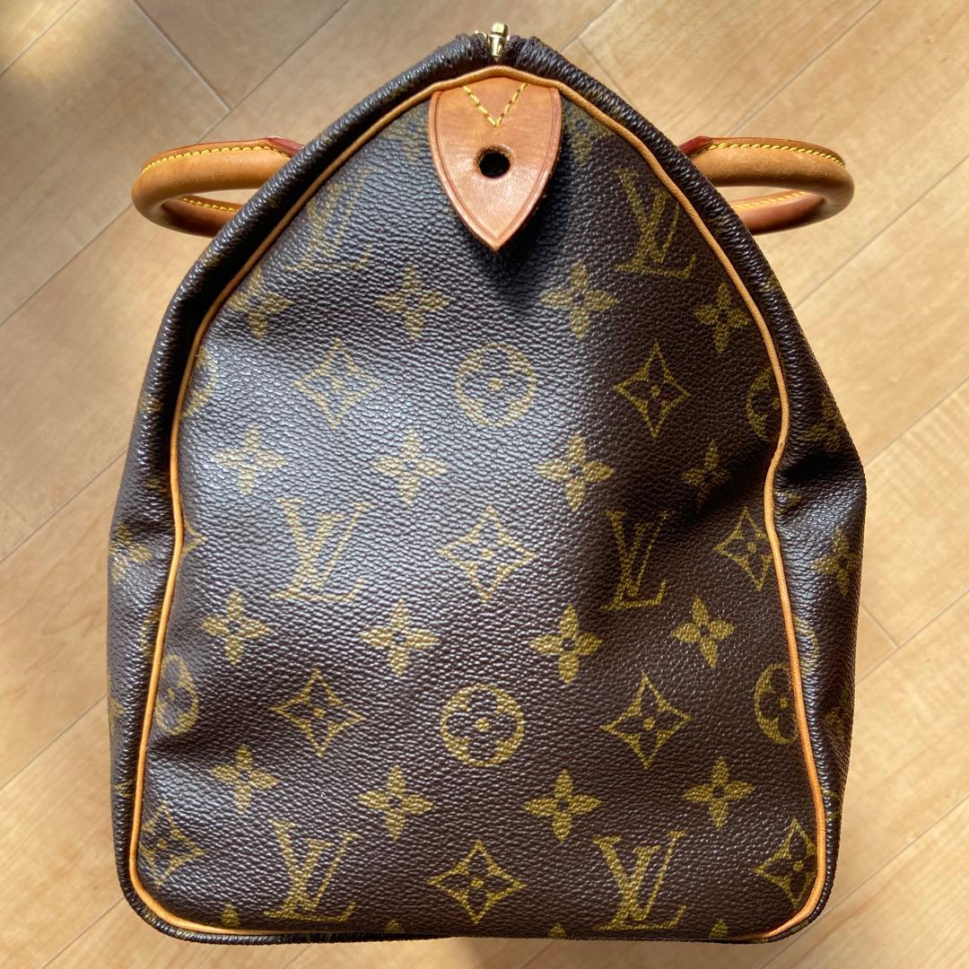 南京錠 鍵付き ルイヴィトン バッグ スピーディ 30 モノグラム ブラウン