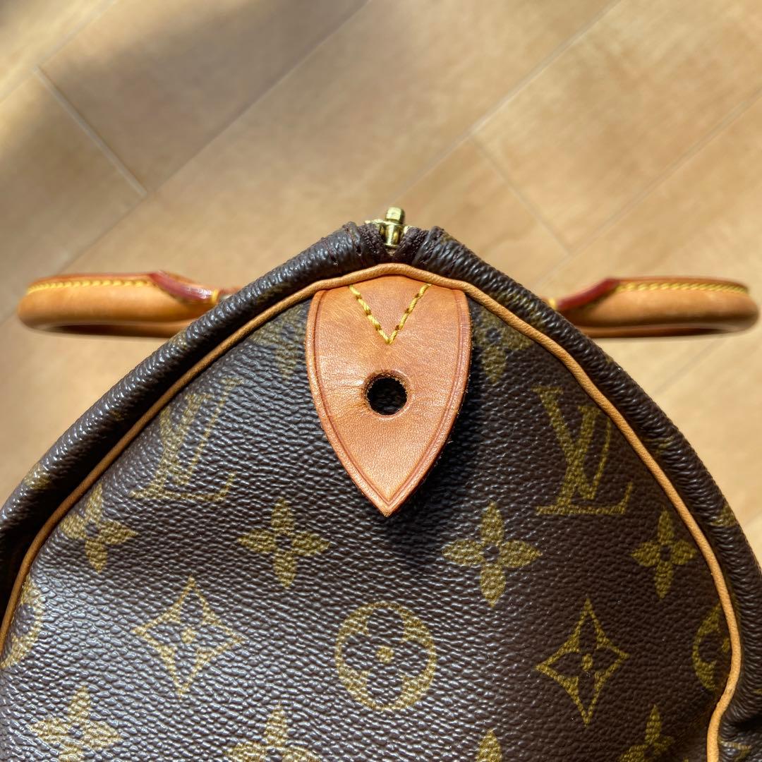 南京錠 鍵付き ルイヴィトン バッグ スピーディ 30 モノグラム ブラウン
