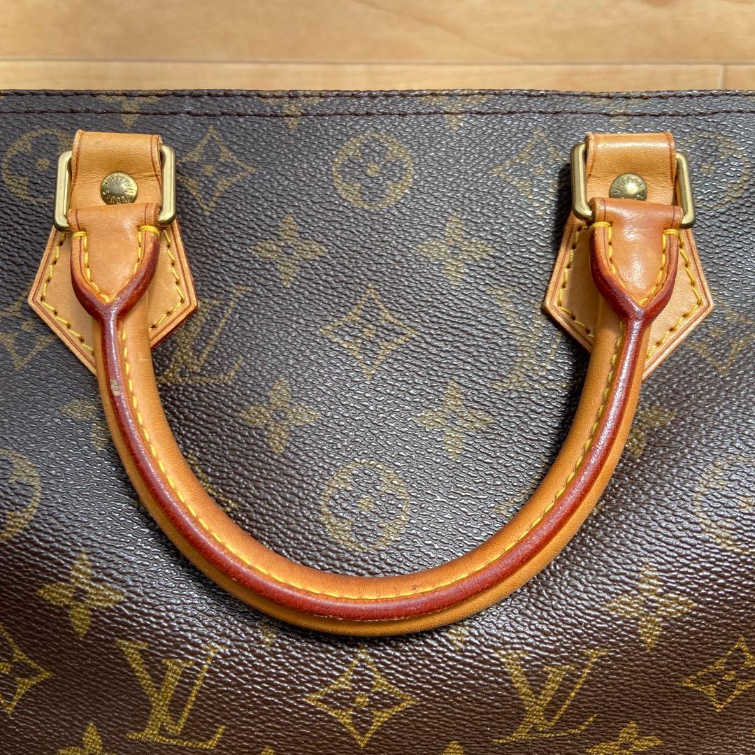 南京錠 鍵付き ルイヴィトン バッグ スピーディ 30 モノグラム ブラウン
