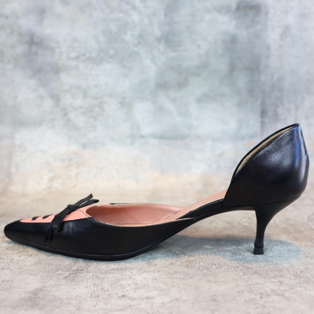 PRADA レザー リボンデザイン パンプス ヒール レディース