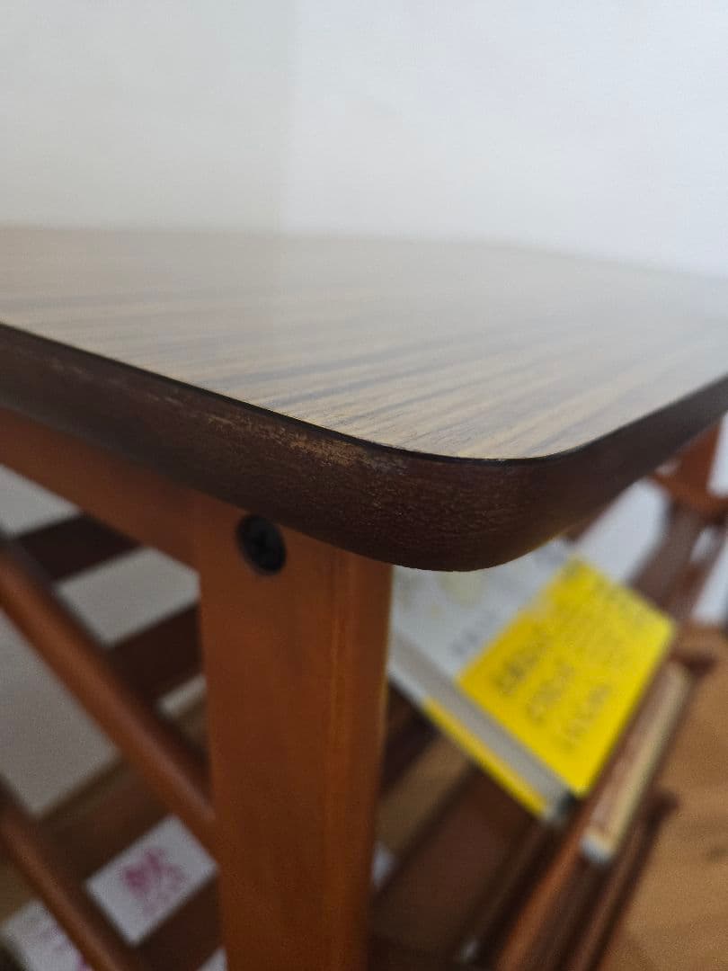 オールドカリモク木製 3段ラック マガジンラック 飾り棚 収納棚 ブラウン