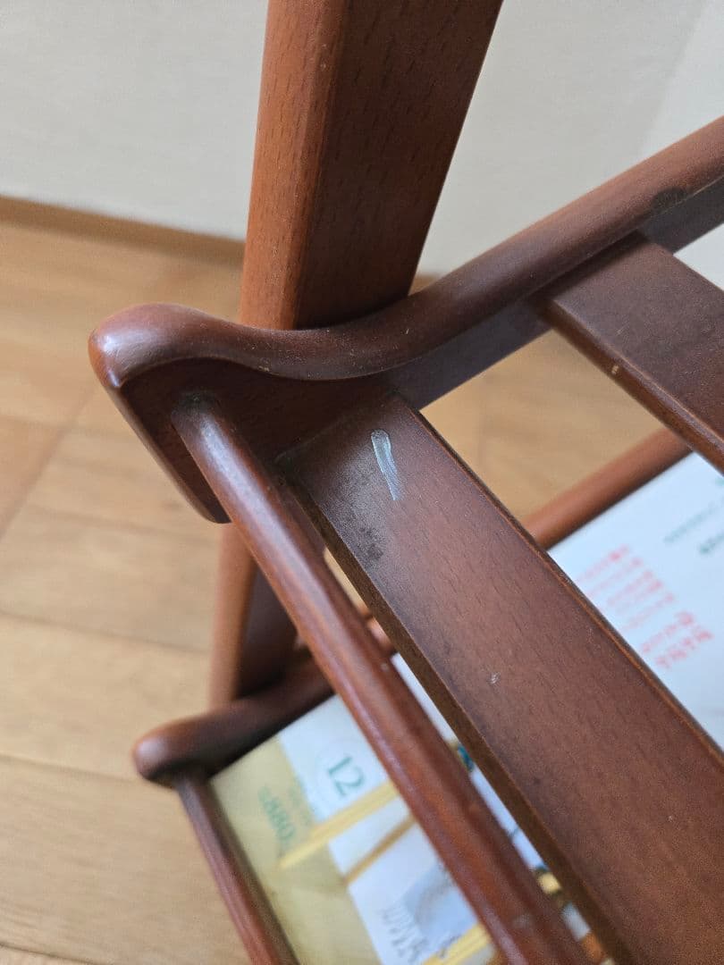 オールドカリモク木製 3段ラック マガジンラック 飾り棚 収納棚 ブラウン