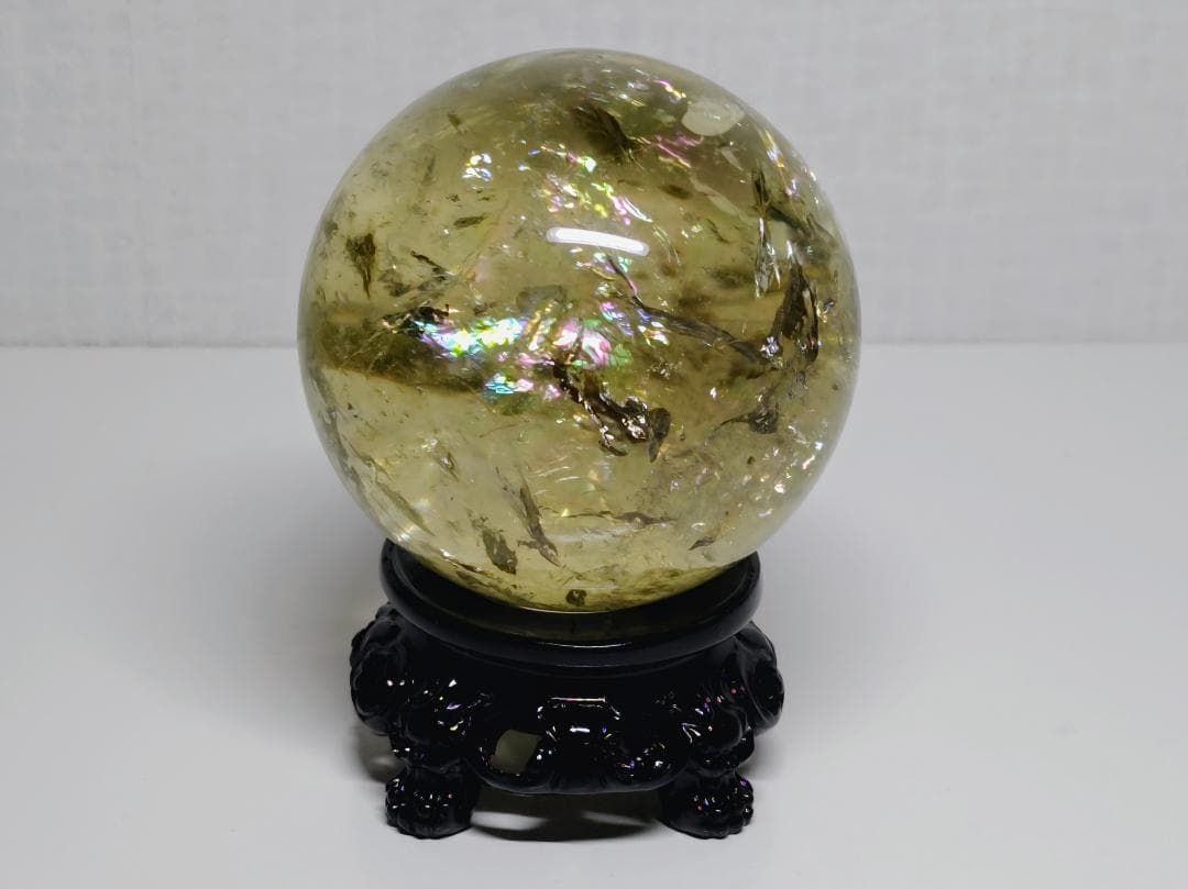 シトリン 473g 水晶 丸玉 スフィア 原石 鑑賞石 自然石 誕生石 鉱石