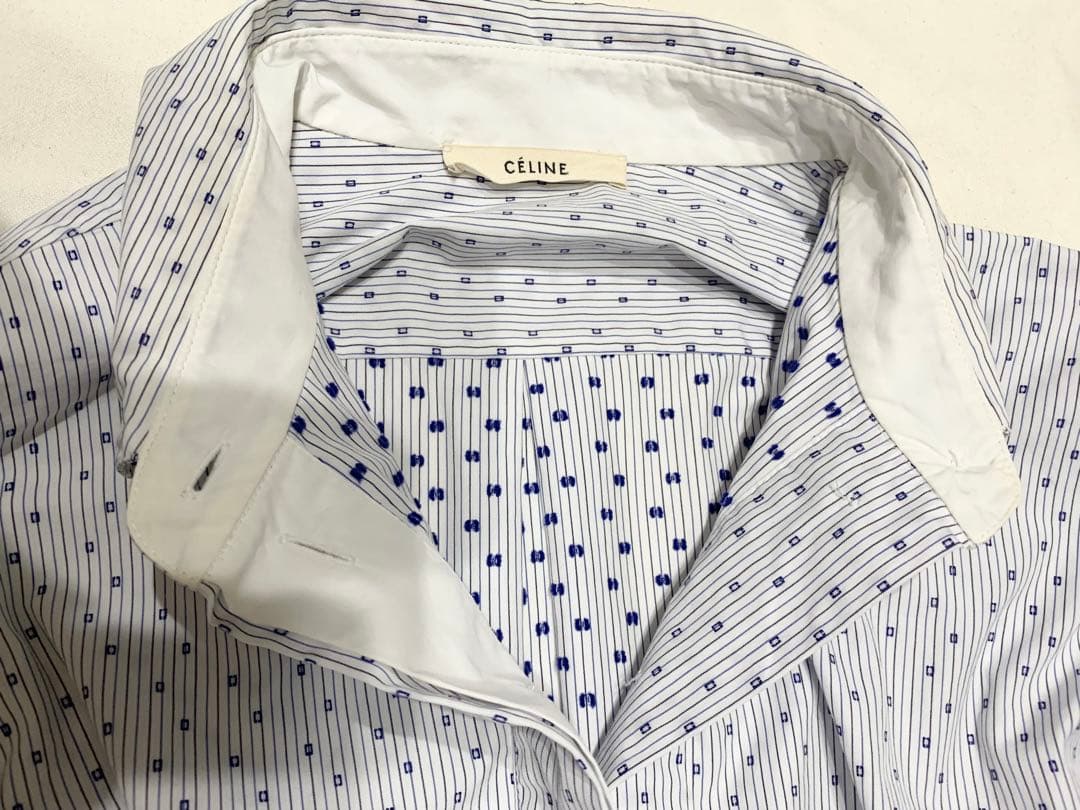 セリーヌ　フィービー　ドット　刺繍　長袖　シャツ　プルオーバー　CELINE