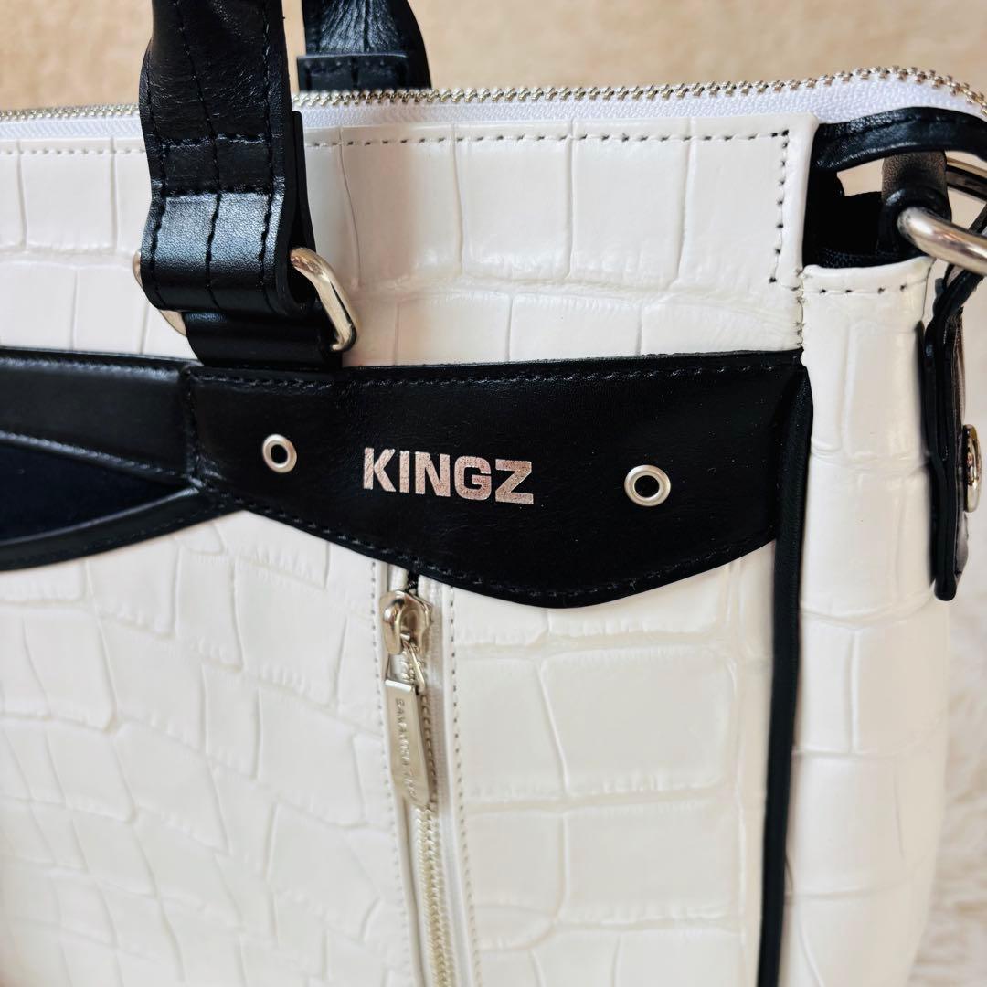 Samantha KINGZ クロコダイル　ホワイト　ビジネスバッグ A4