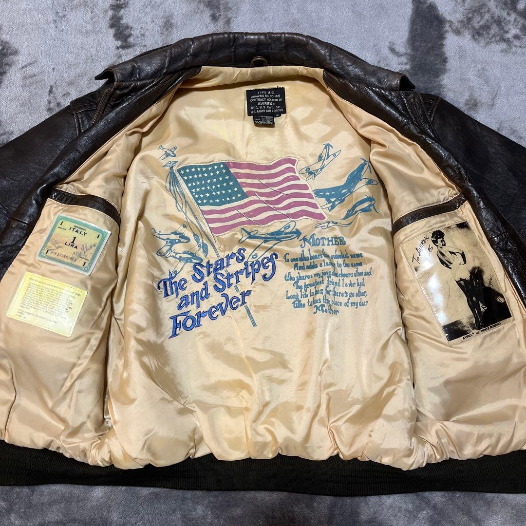 AVIREX A-2 フライトジャケット レザージャケット S