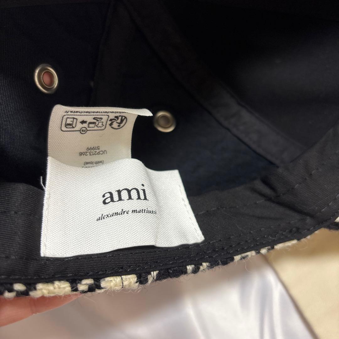 アミパリス AmiParis美品チェック柄　キャップ 保存袋付き