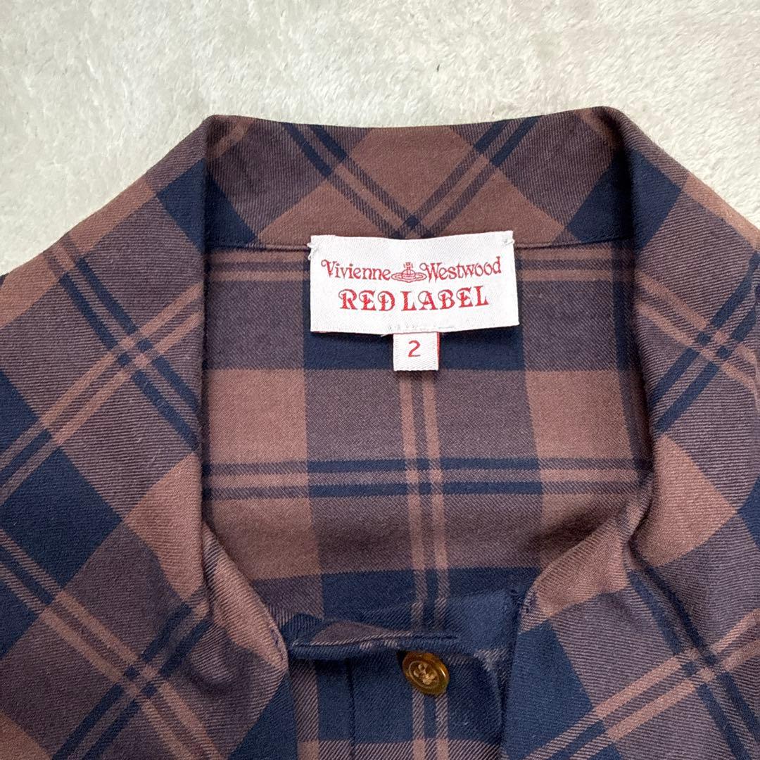 ヴィヴィアンウエストウッド　チェック柄シャツ　リボン　Mサイズ　日本製　極美品
