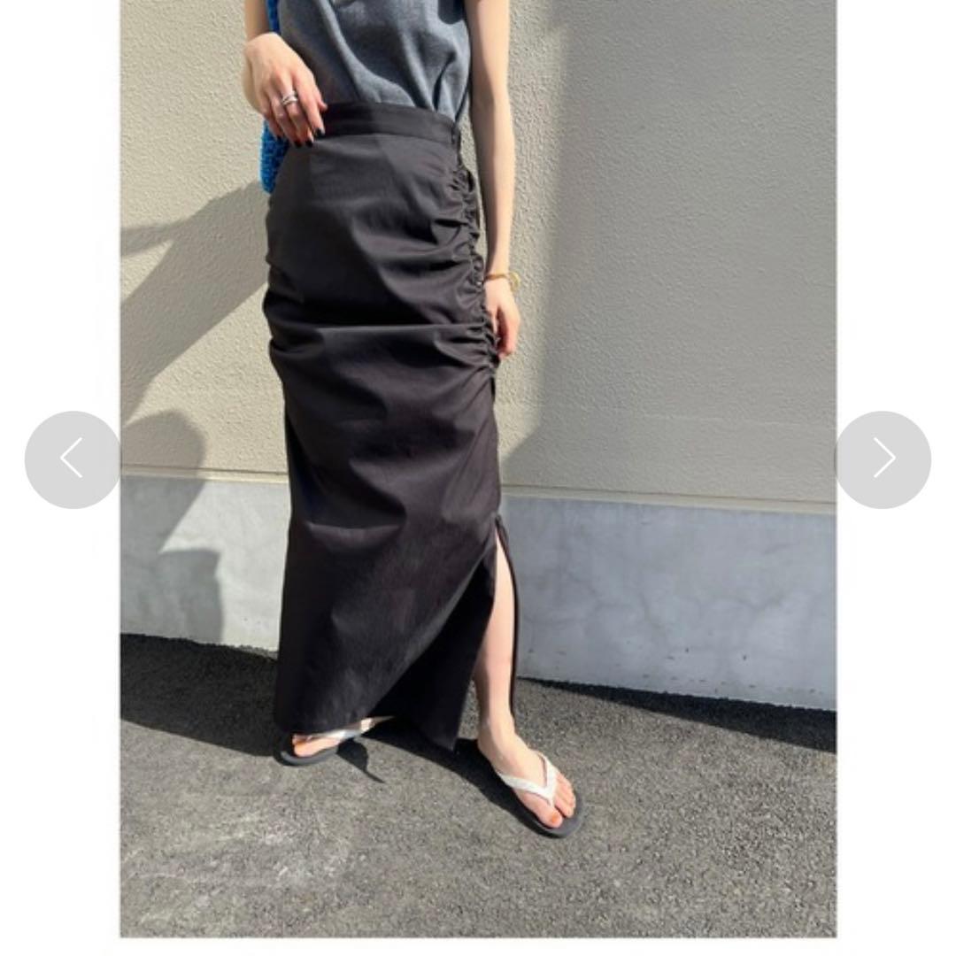 black by moussy サイドスリットスカート カーキ