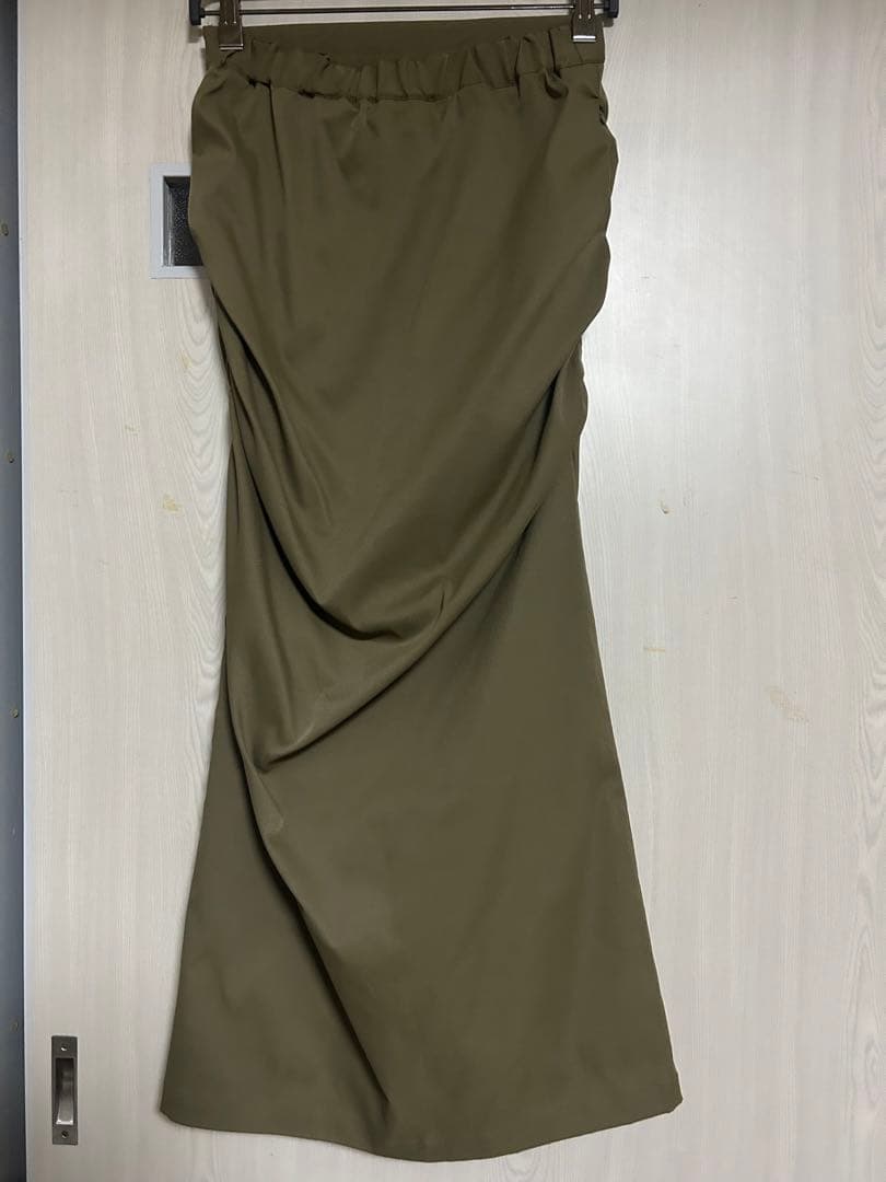 black by moussy サイドスリットスカート カーキ