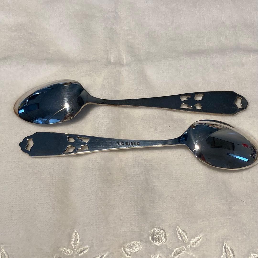 純銀スプーン2本セット　シルバー950 箱付