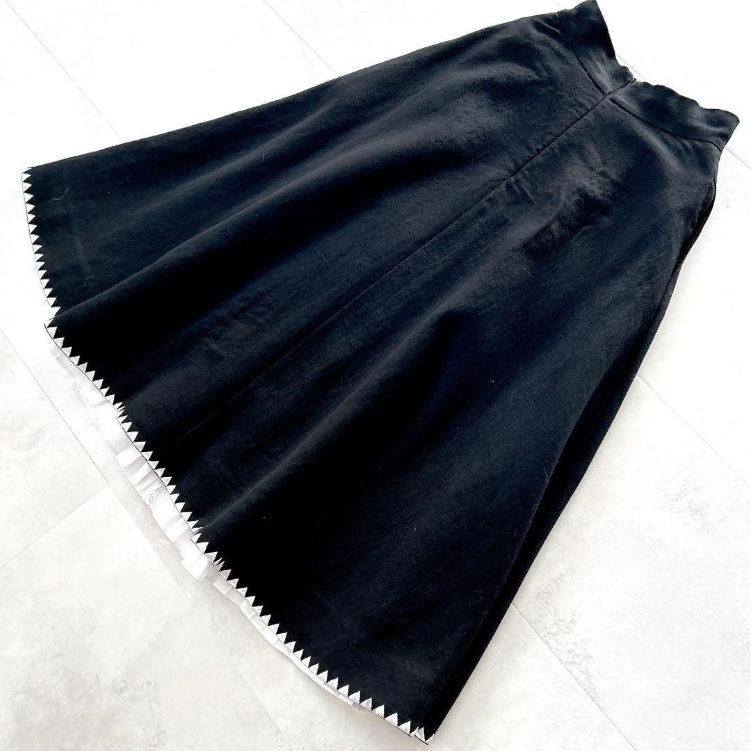 人気✨シートーキョー　ナタリーアシンメトリープリーツスカートバイカラーモノトーン