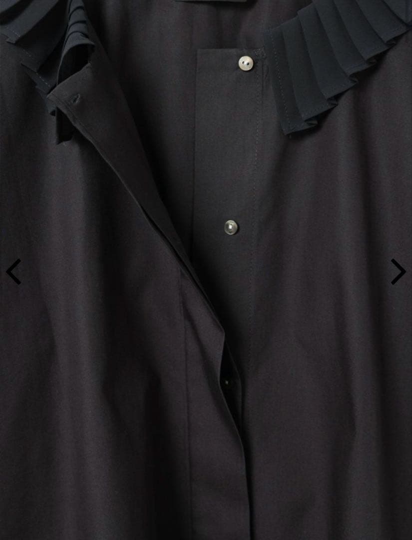 mizuiro ind プリーツカラーシャツ ブラック