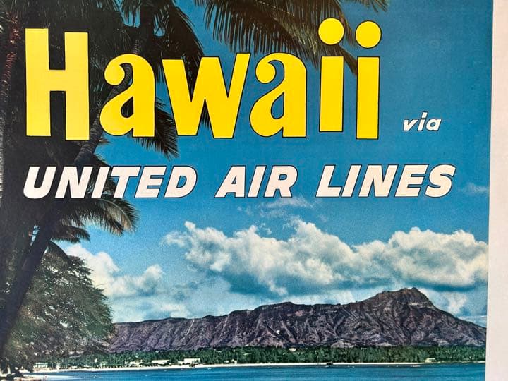 UnitedAirlines ユナイテッド航空ハワイアン ビンテージポスター