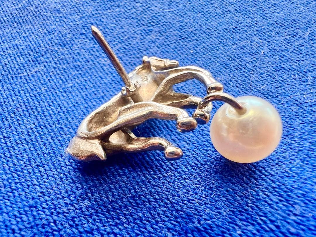 アンティーク⭐︎ホースブローチ 馬のピンブローチ　sv925 本真珠8mm珠