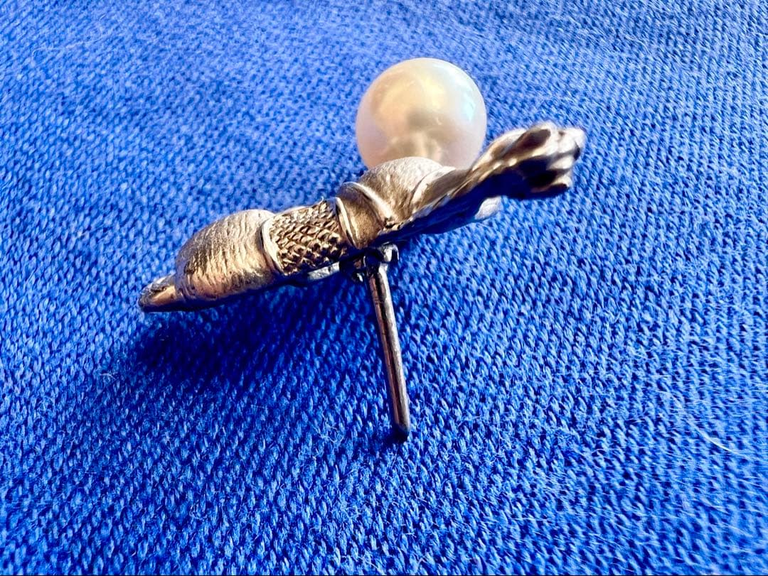 アンティーク⭐︎ホースブローチ 馬のピンブローチ　sv925 本真珠8mm珠