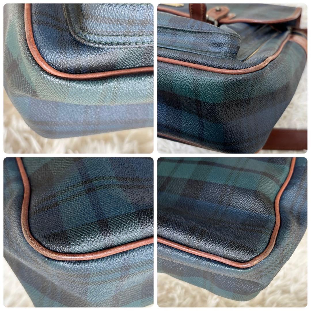 【美品】ポロ ラルフローレン PVC レザー メッセンジャーバッグ ブラシ付き