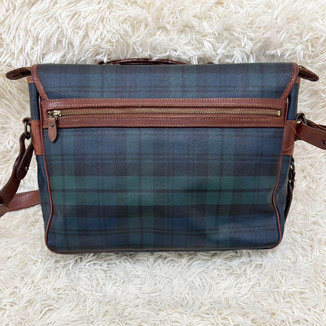 【美品】ポロ ラルフローレン PVC レザー メッセンジャーバッグ ブラシ付き