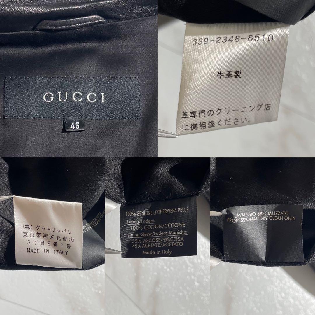 美品 グッチ シングルライダース レザージャケット トムフォード期 46