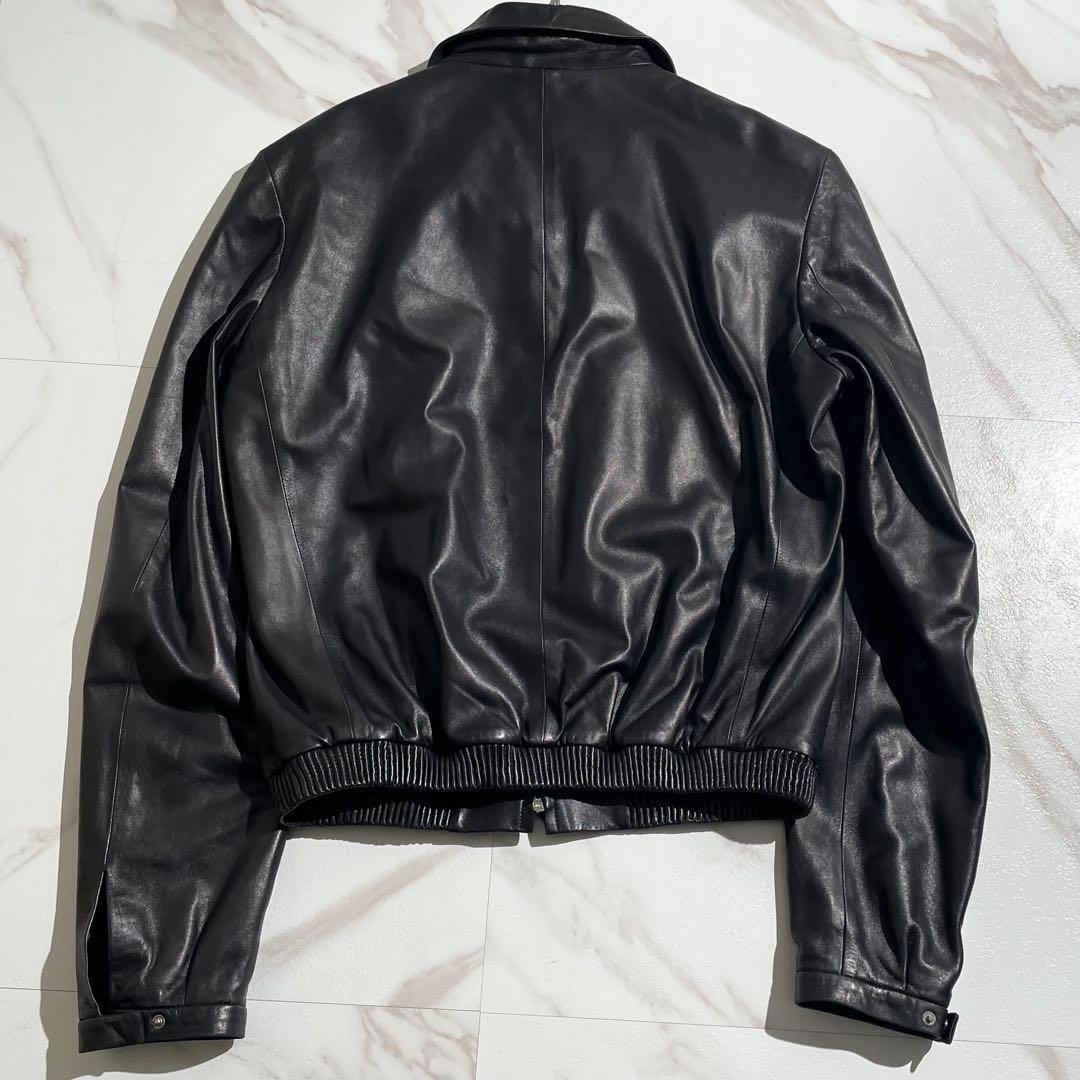 美品 グッチ シングルライダース レザージャケット トムフォード期 46