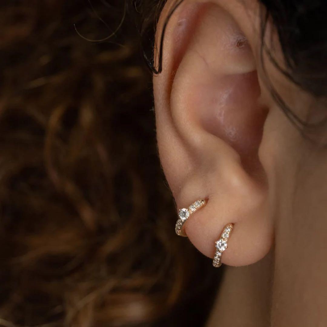 PRMAL ダイヤモンド フープピアス k10 プライマル