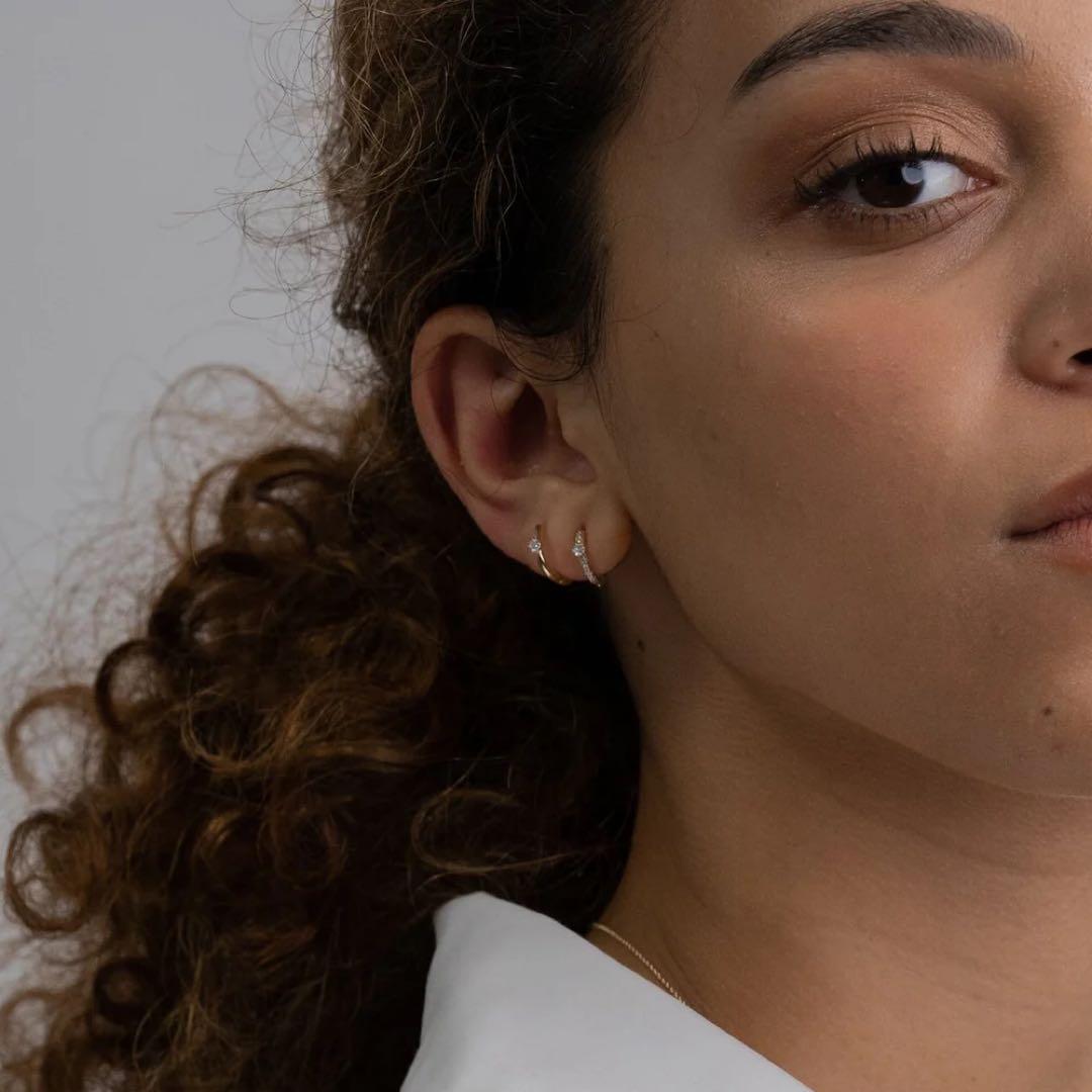 PRMAL ダイヤモンド フープピアス k10 プライマル