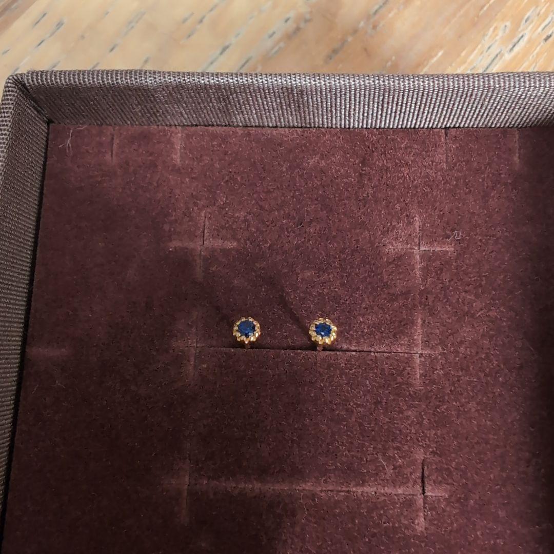 【Ruuu】ete　18K　フルール　ピアス　サファイヤ　9月