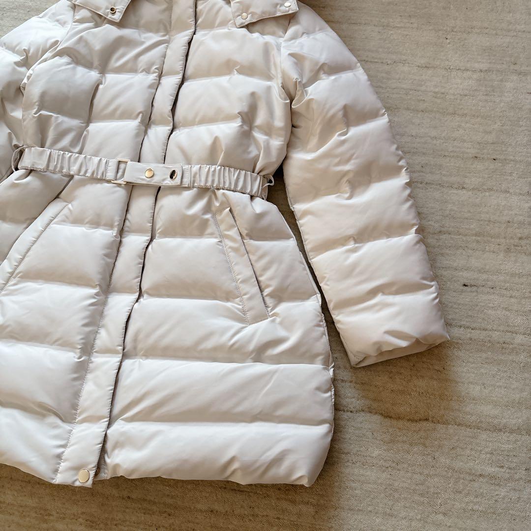 未使用 ZARA 2025AW ダウンジャケット ミドル丈 白 XL 25aw