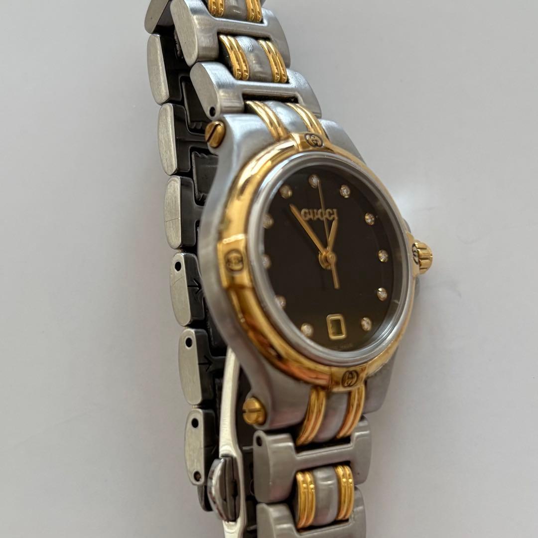 GUCCI グッチ 腕時計 9040M 11P ダイヤ コンビ 稼働中