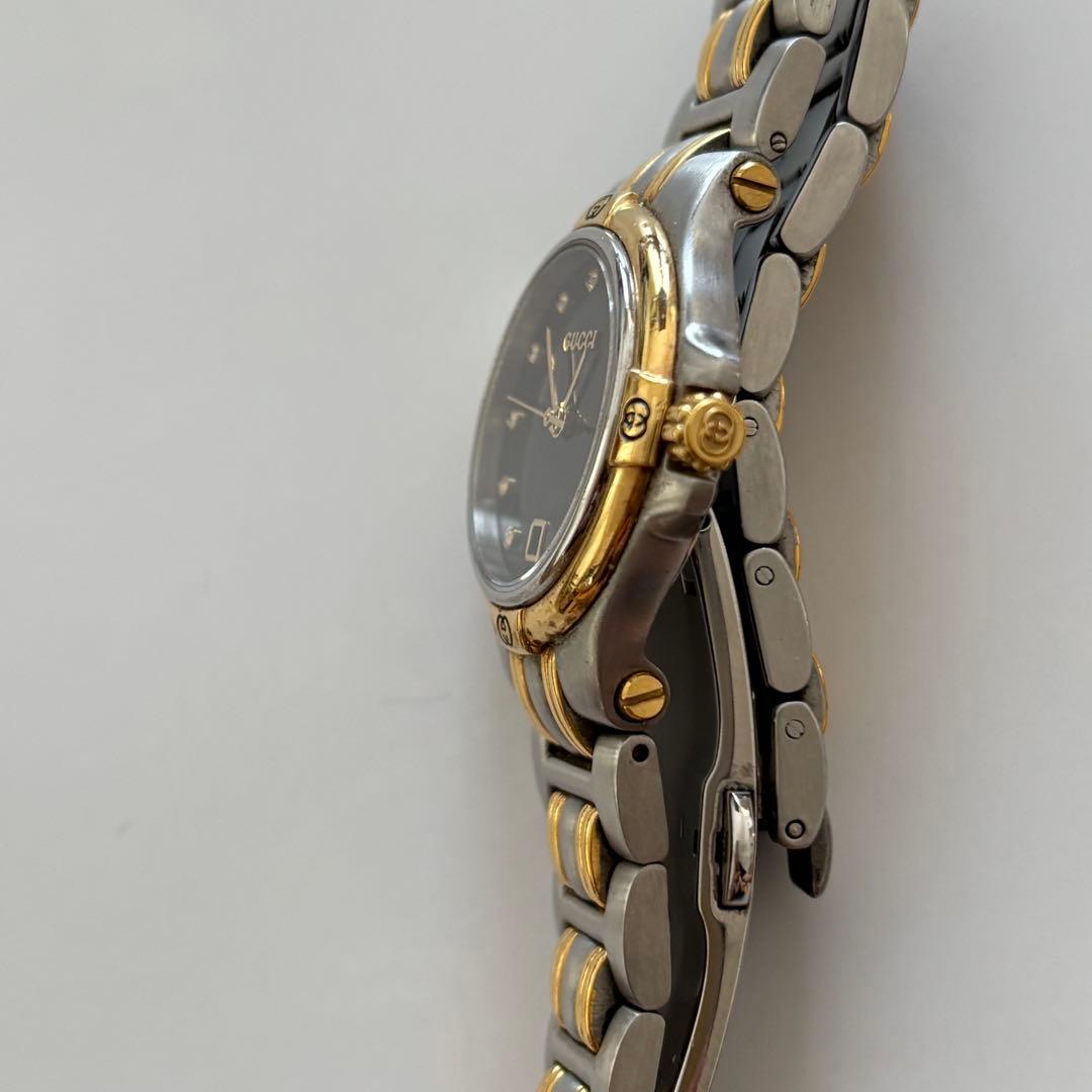 GUCCI グッチ 腕時計 9040M 11P ダイヤ コンビ 稼働中