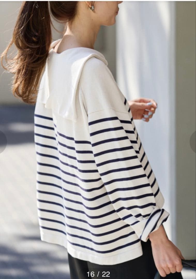 FRAMeWORK セーラーカラーBD ヘビーワッフル 2WAY プルオーバー