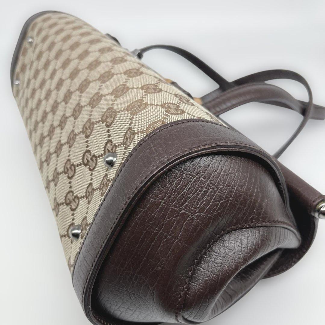 GUCCI グッチ GGキャンバス バンブー ハンドバッグ 筒型 ヴィンテージ