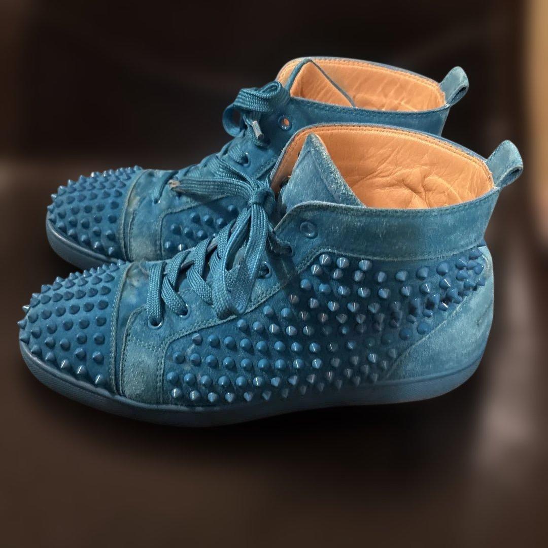 クリスチャン・ルブタン　青　スタッズスニーカー