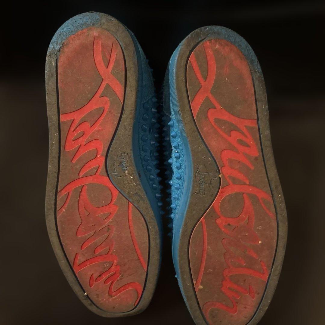 クリスチャン・ルブタン　青　スタッズスニーカー