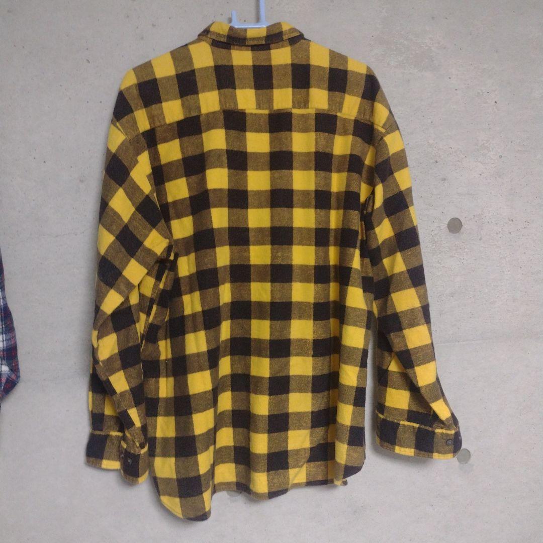 Saugatuck XL80sプリントネルシャツ イエロー/ブラックチェック