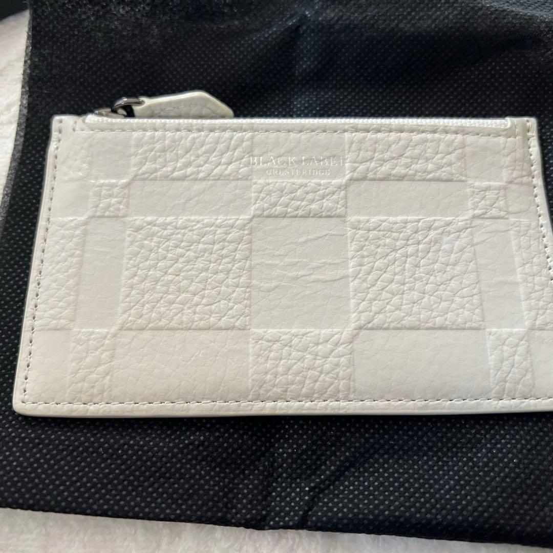 新品未使用品ブラックレーベルクリストブリッジ牛革ホワイトカード小銭入り財布(箱付