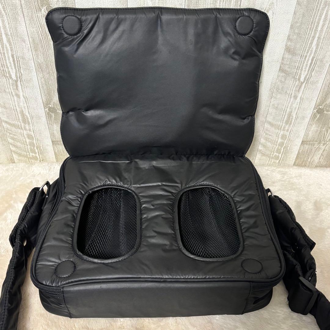 calin マザーズバッグ　ブラック　マグネット キルティング