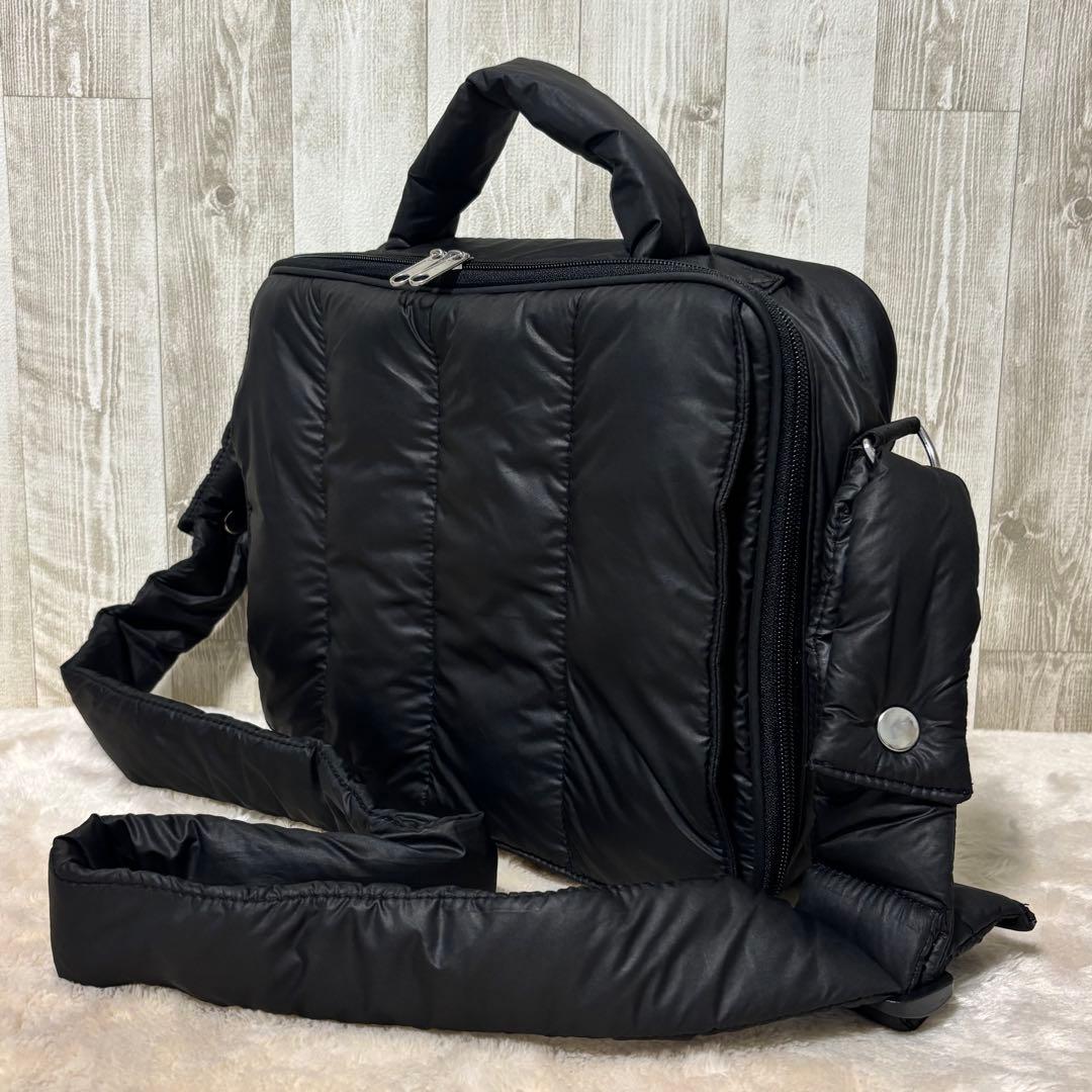 calin マザーズバッグ　ブラック　マグネット キルティング