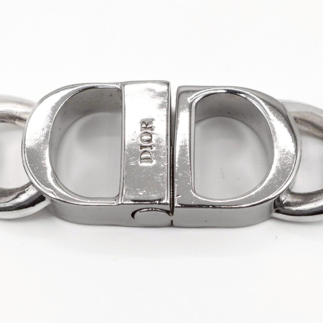 【美品】ディオール CD Icon チェーンリンク ネックレス シルバー