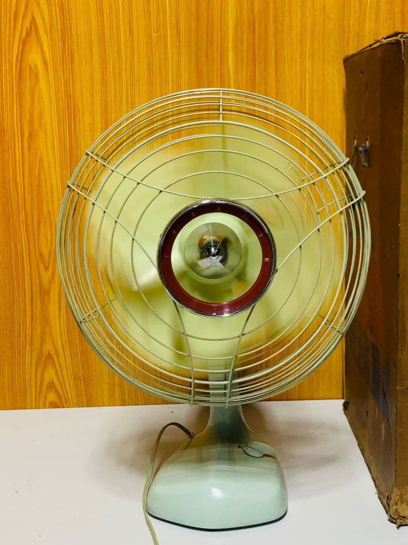 東芝 扇風機 緑色 元箱付き30cm Toshiba electric fan