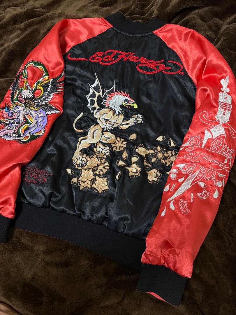 ２面用 Ed Hardy 龍 日本限定 スカジャン vintage サテン