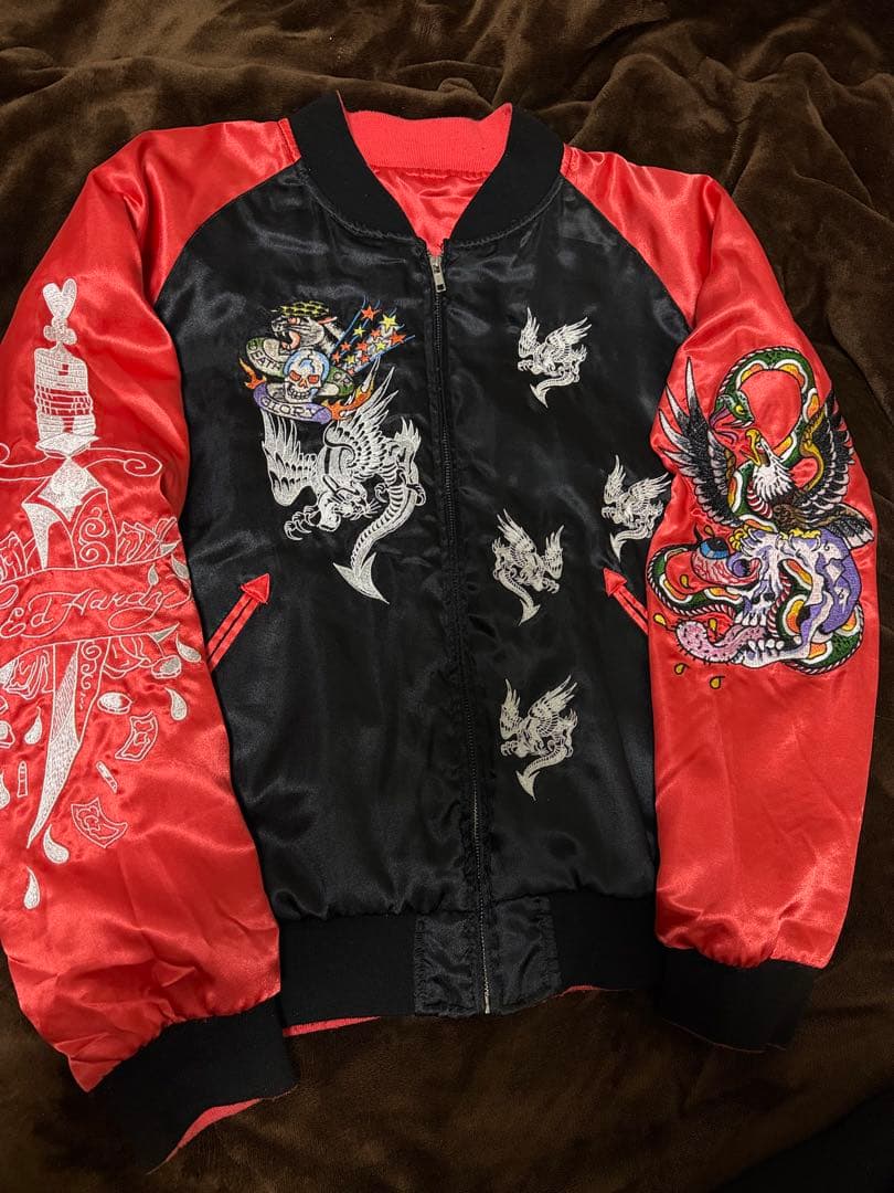 ２面用 Ed Hardy 龍 日本限定 スカジャン vintage サテン