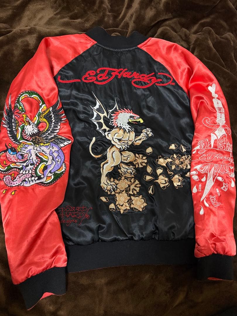 ２面用 Ed Hardy 龍 日本限定 スカジャン vintage サテン