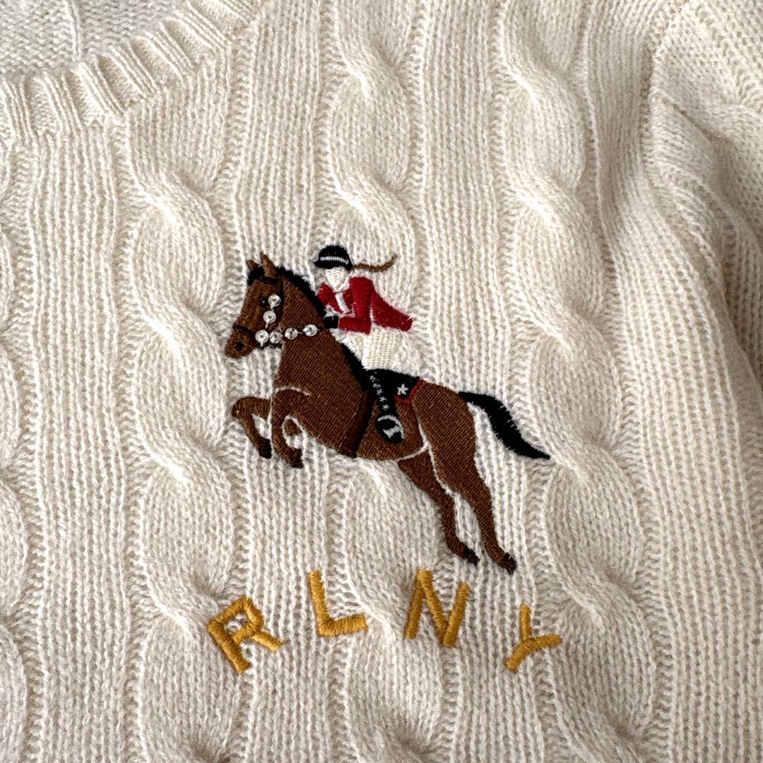 karieポロラルフローレン カシミヤ混 ケーブルニット ポニー刺繍