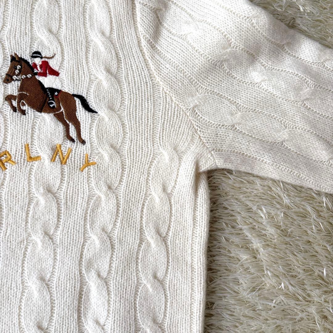 karieポロラルフローレン カシミヤ混 ケーブルニット ポニー刺繍