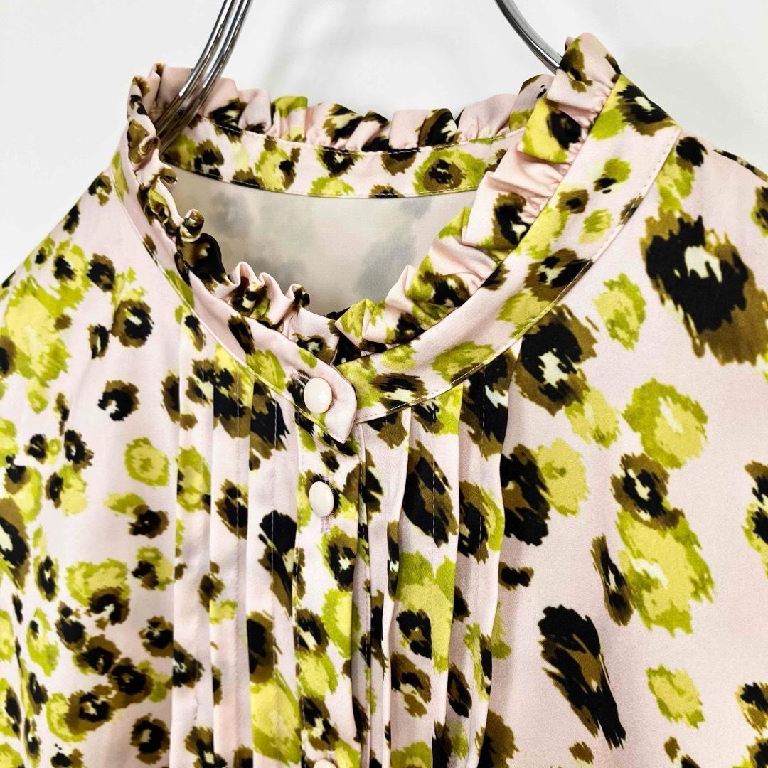 24SS アナイ レオパードプリントスタンドフリル ブラウス サイズ36