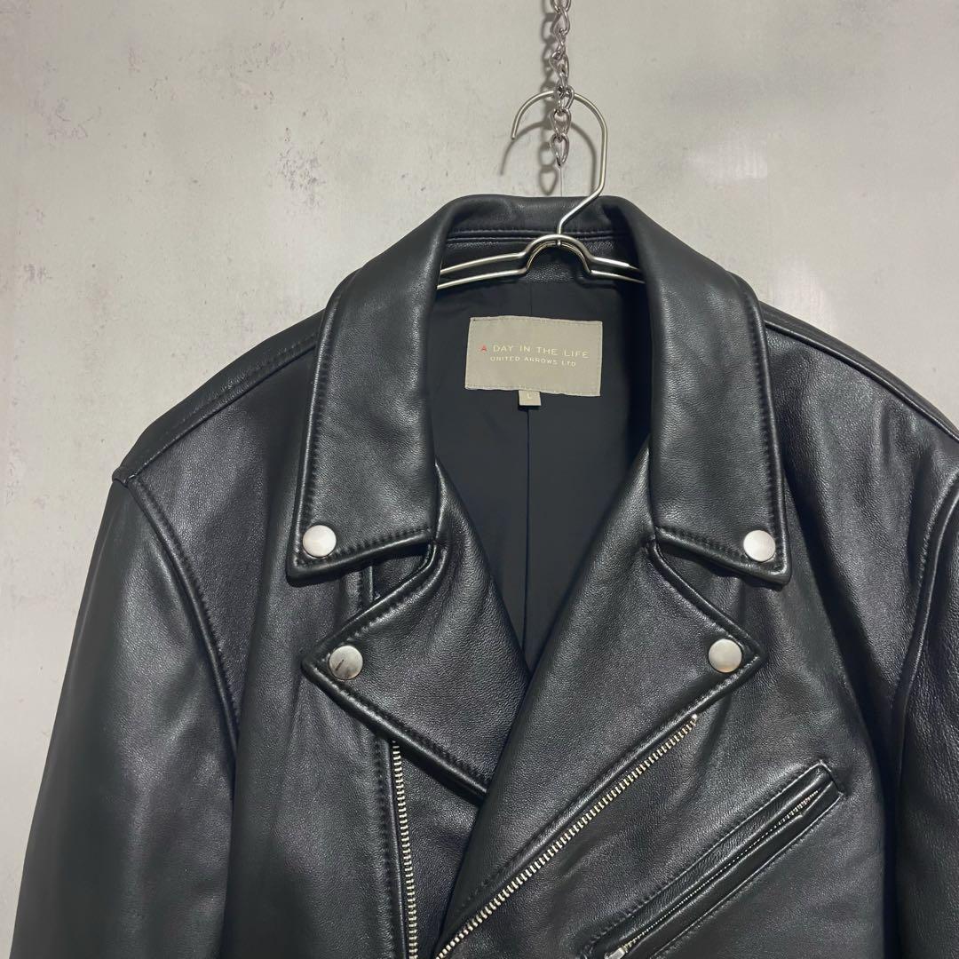 ユナイテッドアローズ ラムレザー ダブルライダースジャケット　L