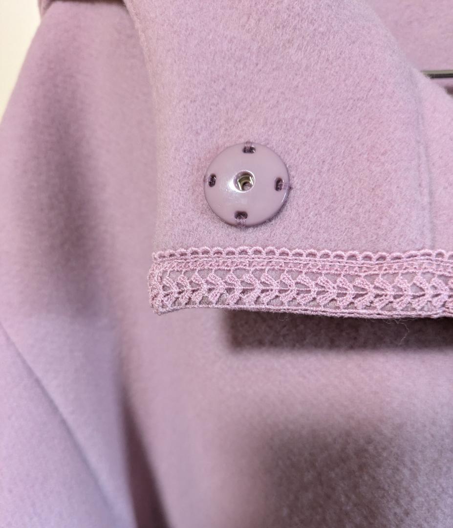 ディノスDAMA レース刺繍フーデッドコートビンク未使用美品LL～3L