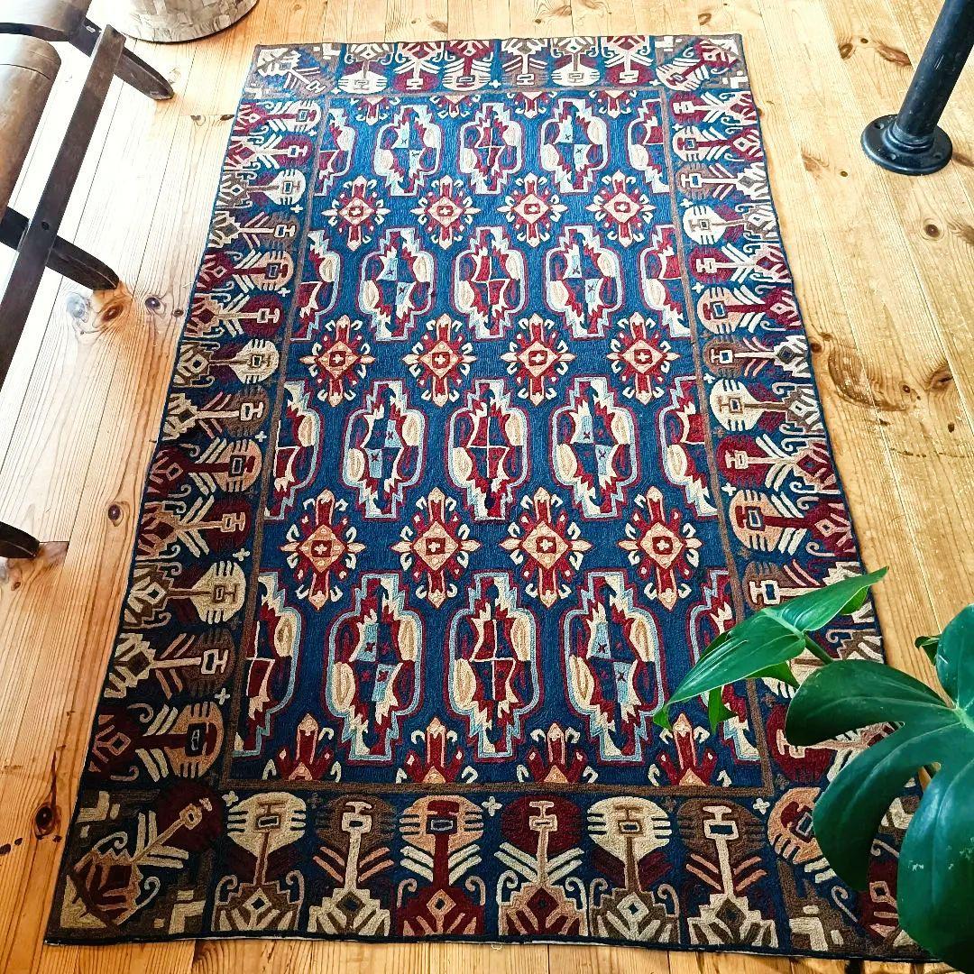 【はる】80s 総刺繍！ ヴィンテージ タペストリー ヴィンテージラグ